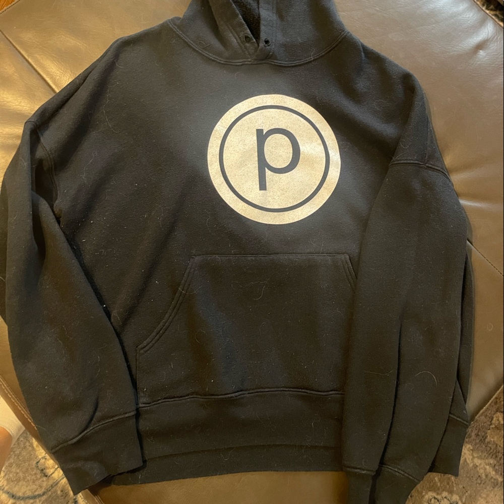 Black pier bar hooded sweatshirt, L